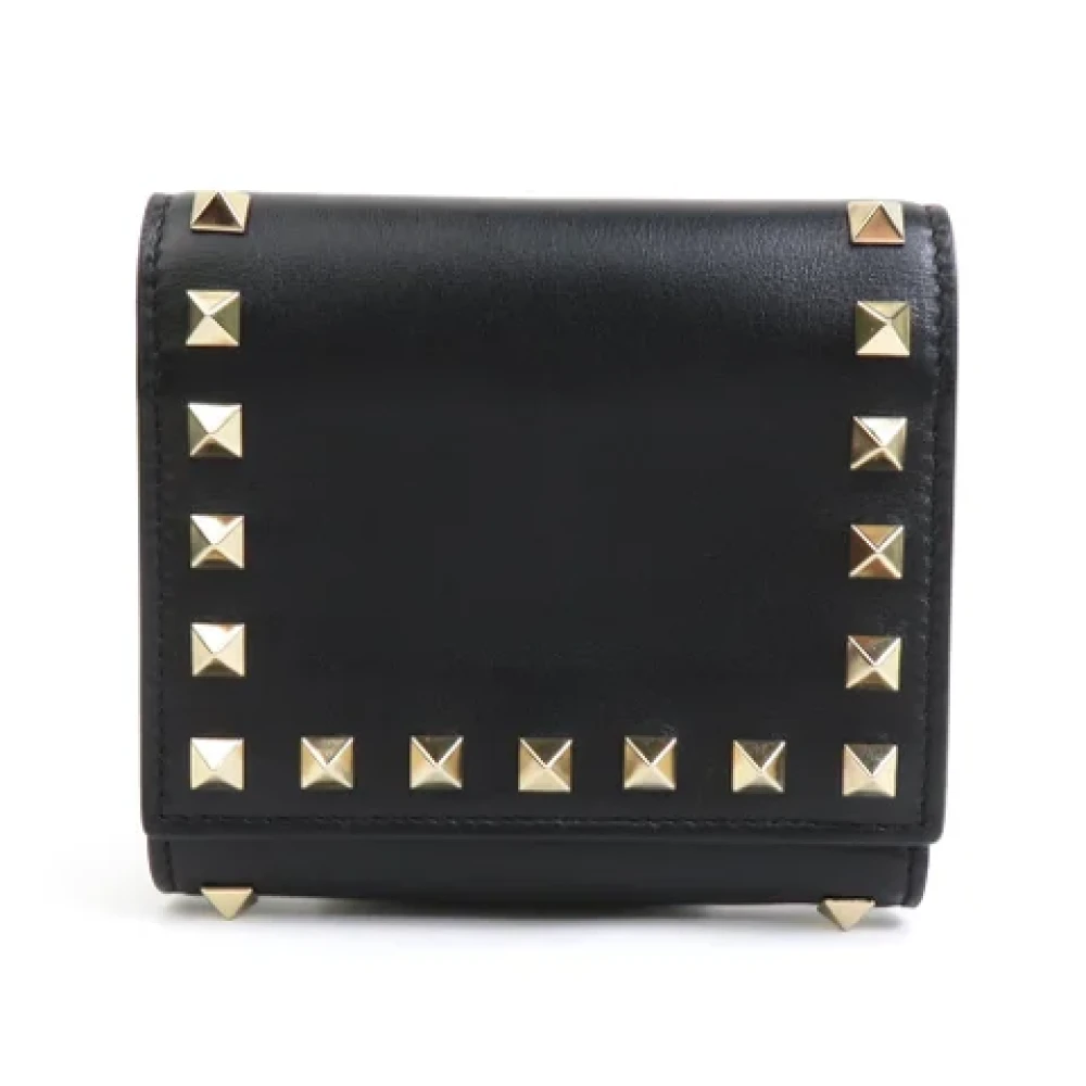 Valentino Vintage Pre-owned Leather wallets Black Dames