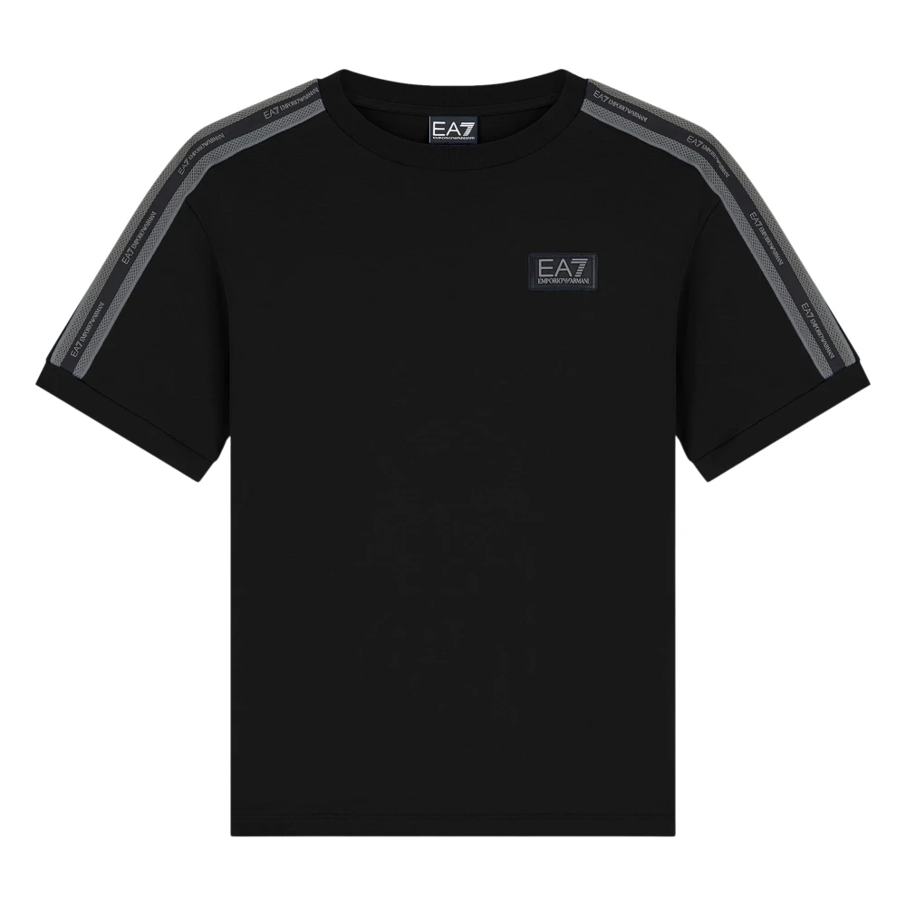 Ea7 Emporio Armani Boys Black Train Logo Tape T-Shirt In - 12 Yrs - Image 3