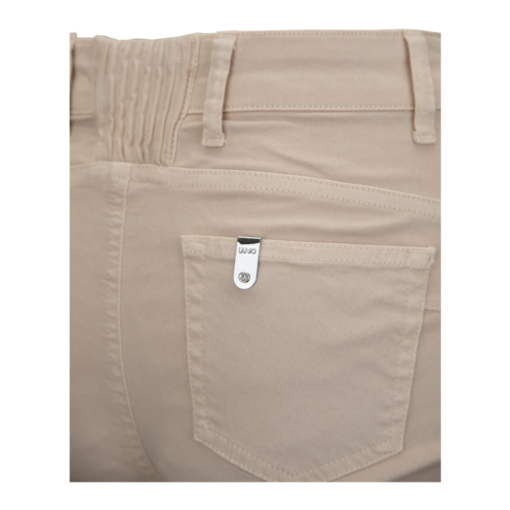 Liu Jo Dames Jeans met Rits en Knoop Beige Dames