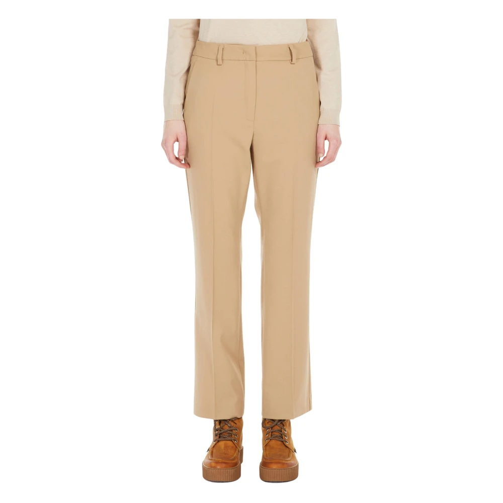 Max Mara Weekend Beige Straight Leg Trousers Beige Dames
