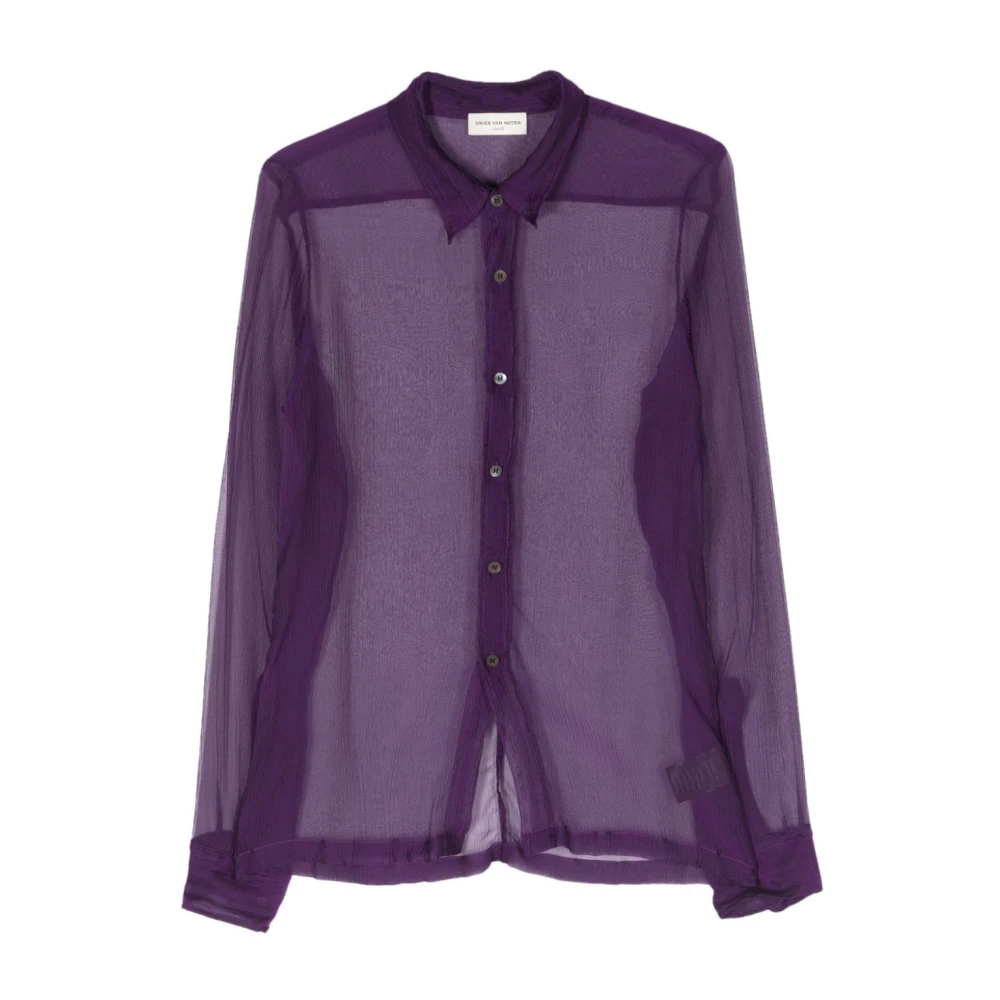 Dries Van Noten Stijlvolle Congreve Shirt voor Mannen Purple Heren