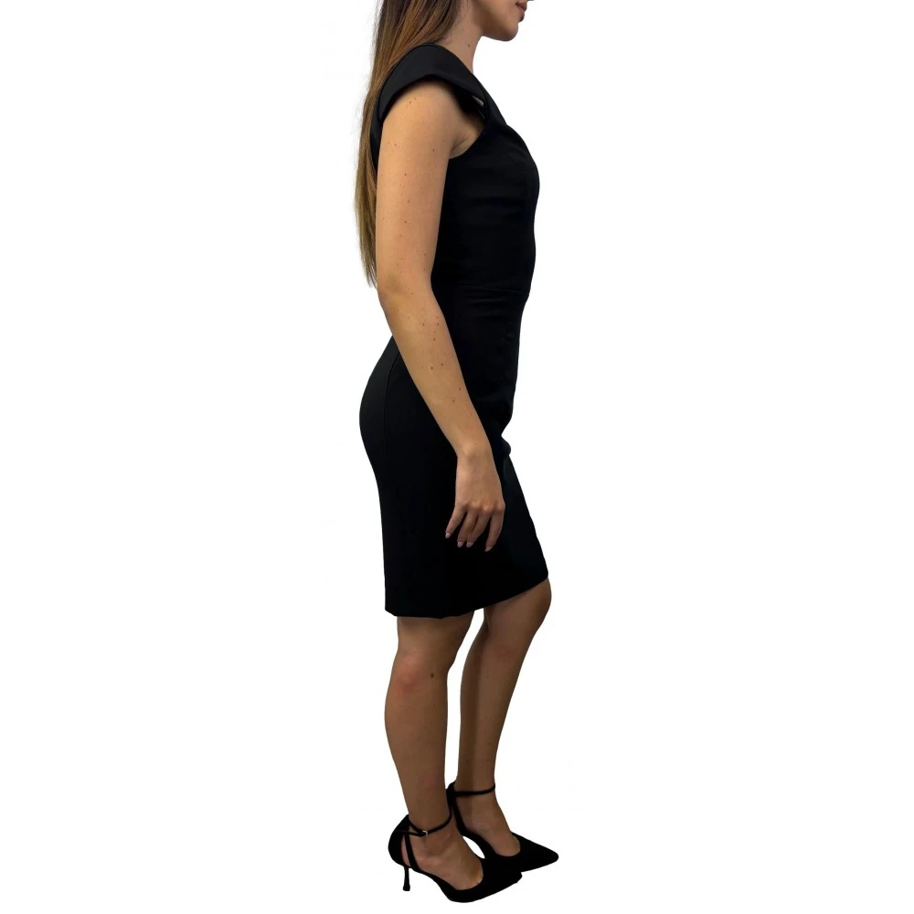Fracomina Zwarte jurk met zijwaartse split Black Dames