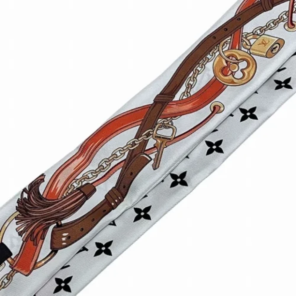 Louis Vuitton Vintage Pre-owned Silk scarves White Dames