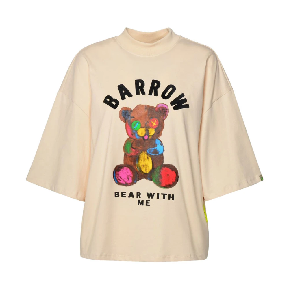 Barrow Cropped Jersey T-Shirt Beige Dames
