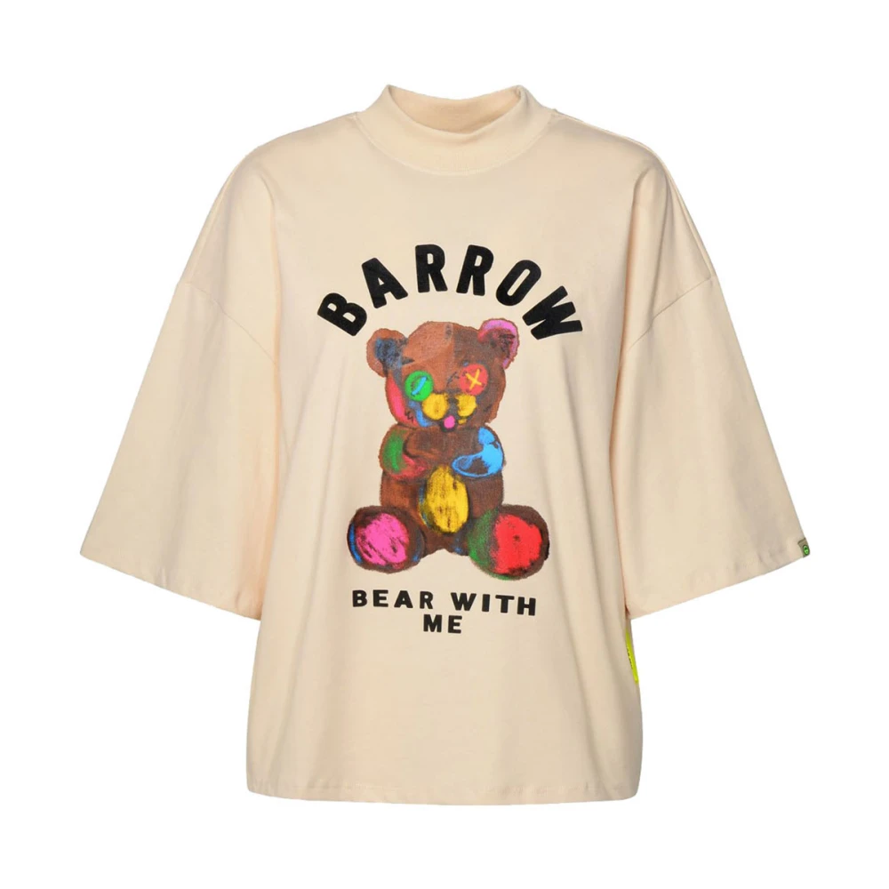 Barrow Stijlvolle Cropped Jersey T-shirt Beige Dames