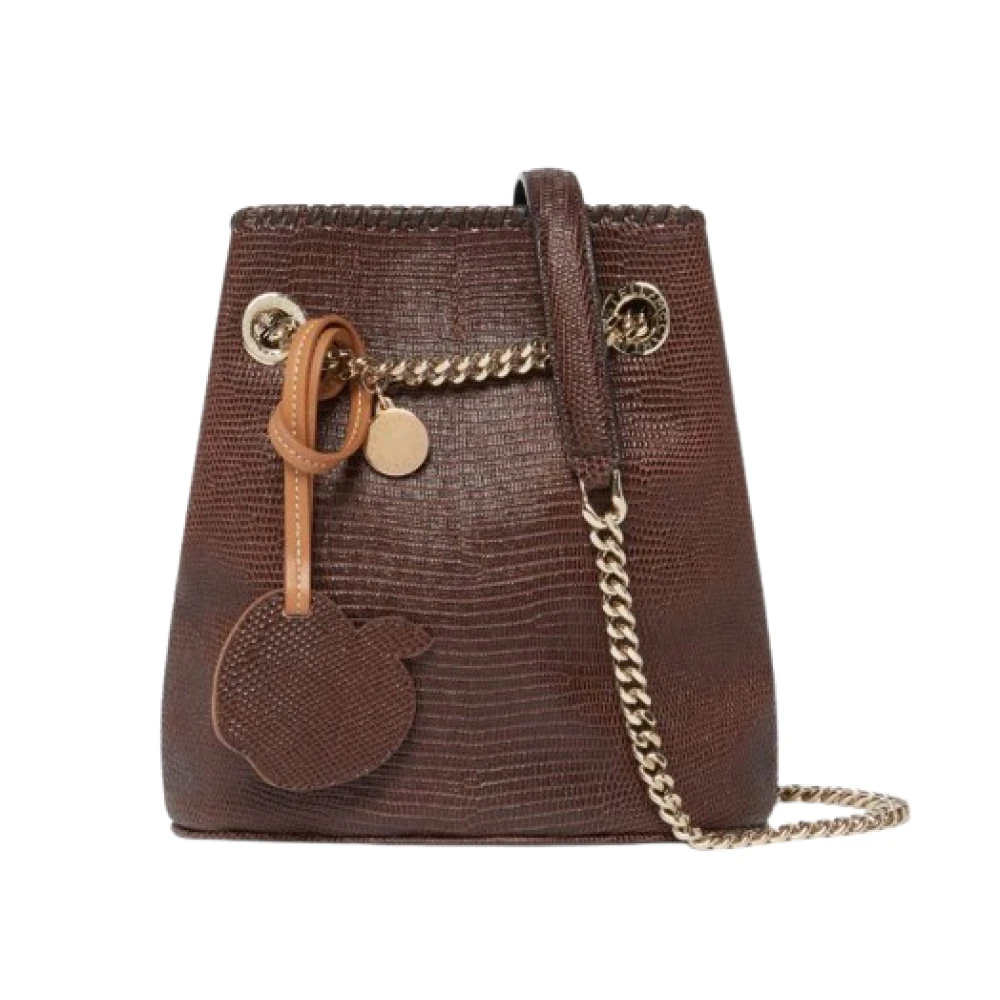 Stella Mccartney Geëtste emmerzak met kettinghandvat Brown Dames