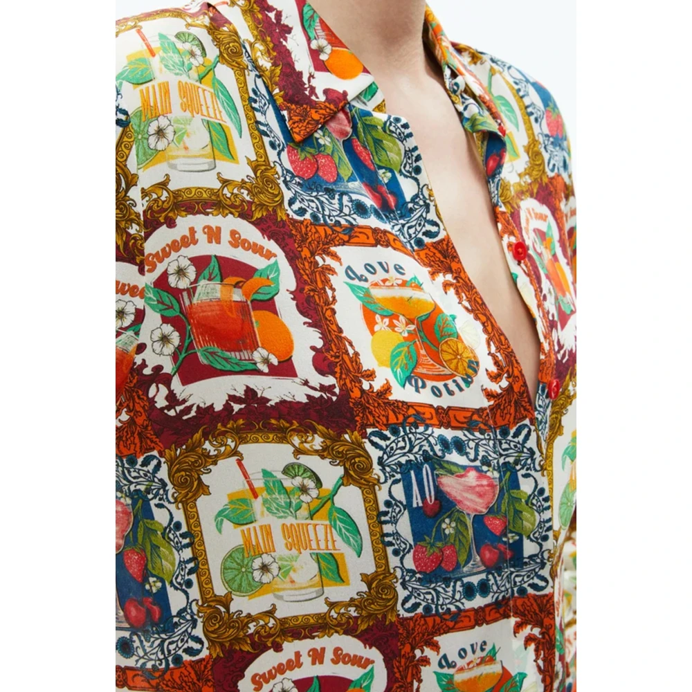 alice + olivia Zijden Klassieke Kraag Lange Mouw Top Multicolor Dames