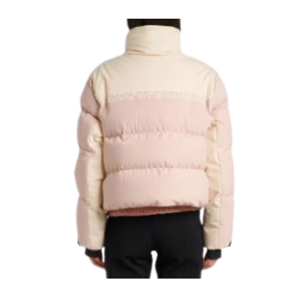 Moncler Witte Waterdichte Gewatteerde Jas Pink Dames