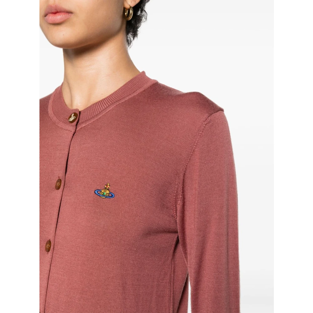 Vivienne Westwood Bordeaux Sweater met Orb Logo Red Dames
