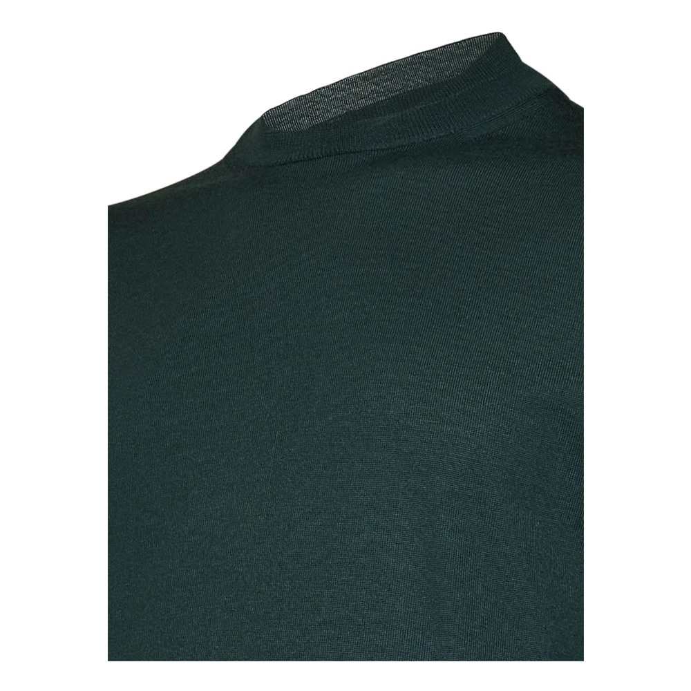 Low Brand Groene Merinowol Ronde Hals Sweater Green Heren