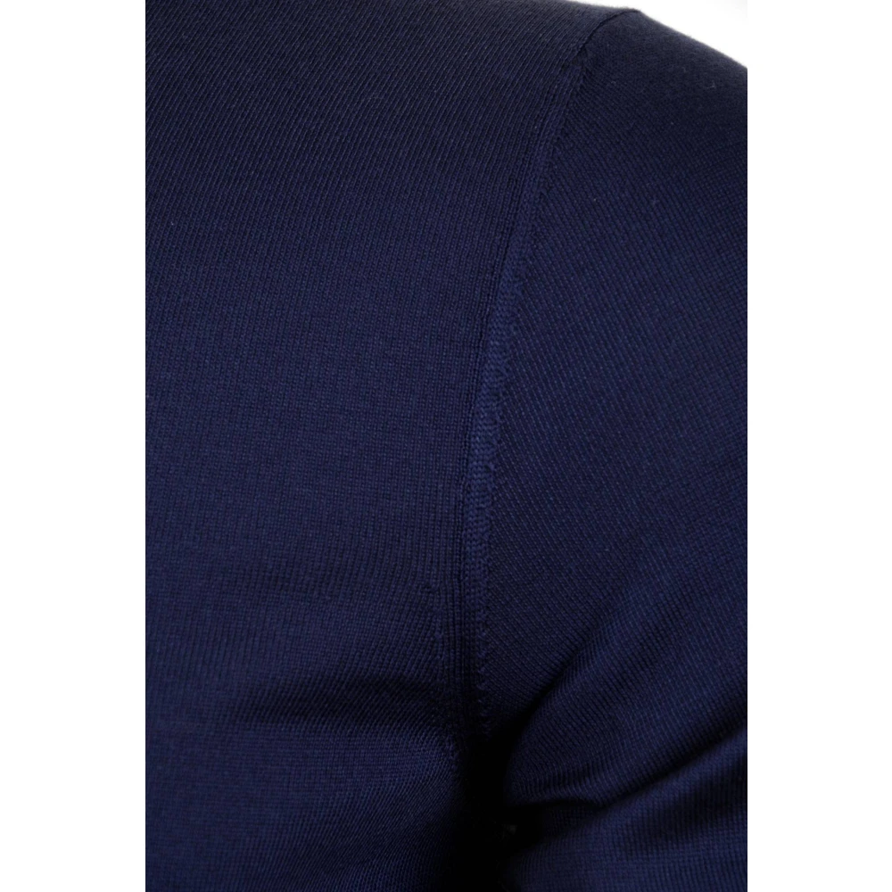 Dolce & Gabbana Zijden Crewneck Pullover voor Mannen Blue Heren