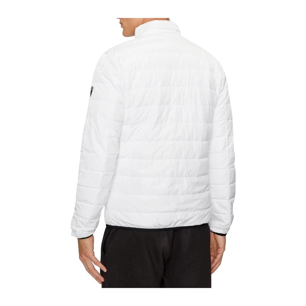 Emporio Armani EA7 Witte Rits Logo Puffer Jas White Heren