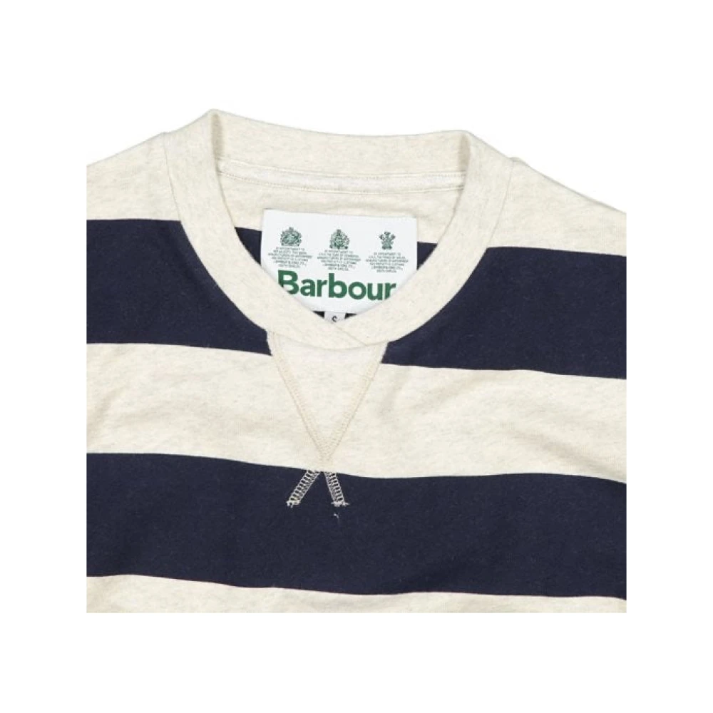 Barbour Navy Stripe Crew Sweatshirt Blue Heren