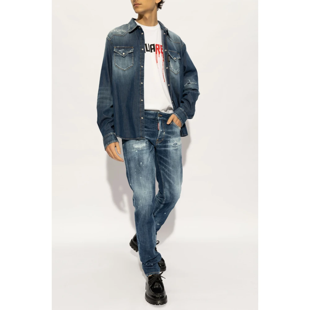 Dsquared2 Denim overhemd Blue Heren