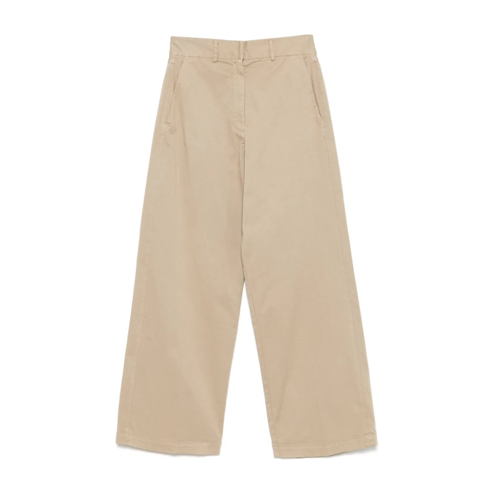 Forte Duifgrijze Broek met Verborgen Sluiting Beige Dames