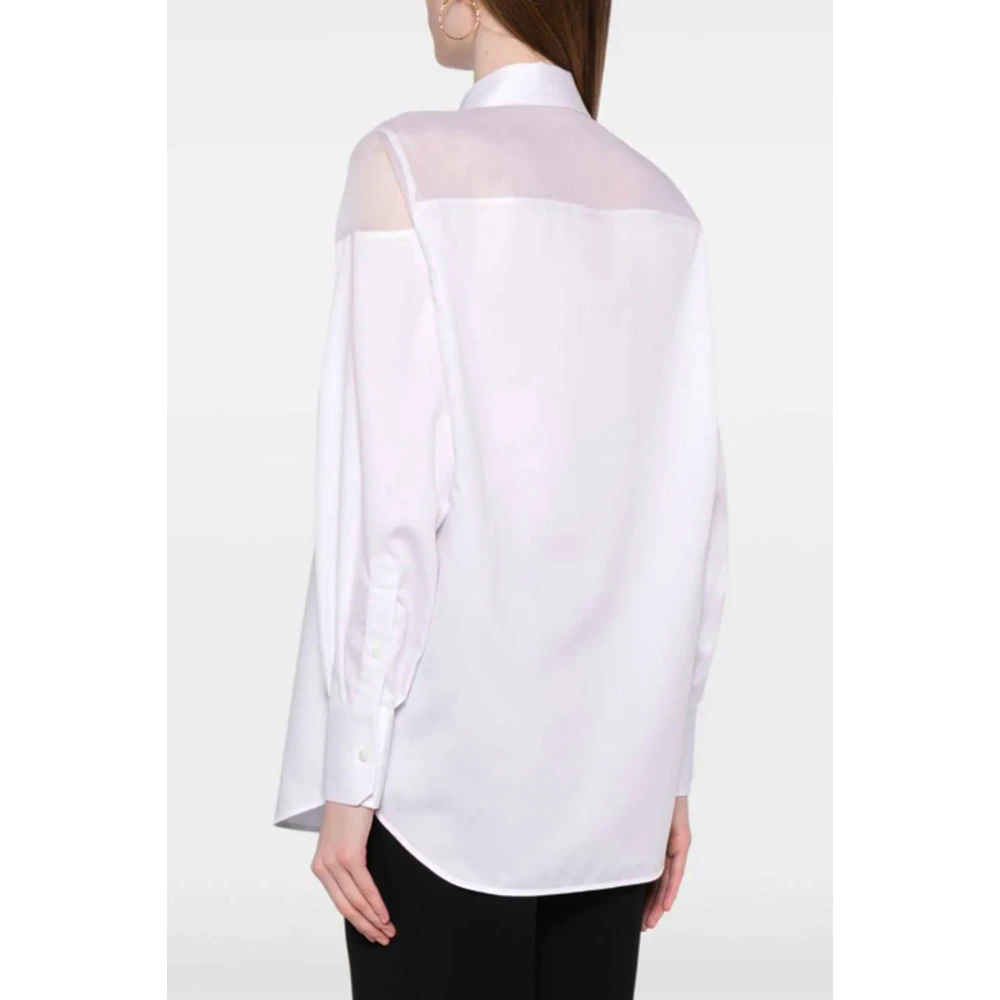 Helmut Lang Witte Katoenen Overhemd met Transparante Paneel White Dames