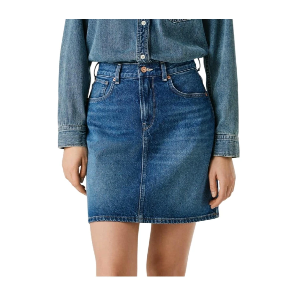 Pepe Jeans Women's Blue Classic Denim Skirt - Denim Skirts - Xs - Skirts