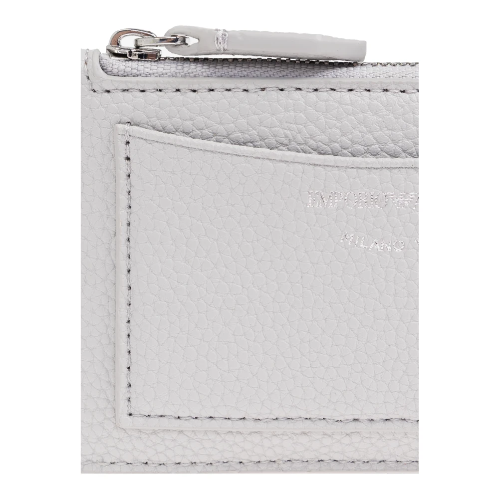 Emporio Armani Leren kaarthouder Gray Dames
