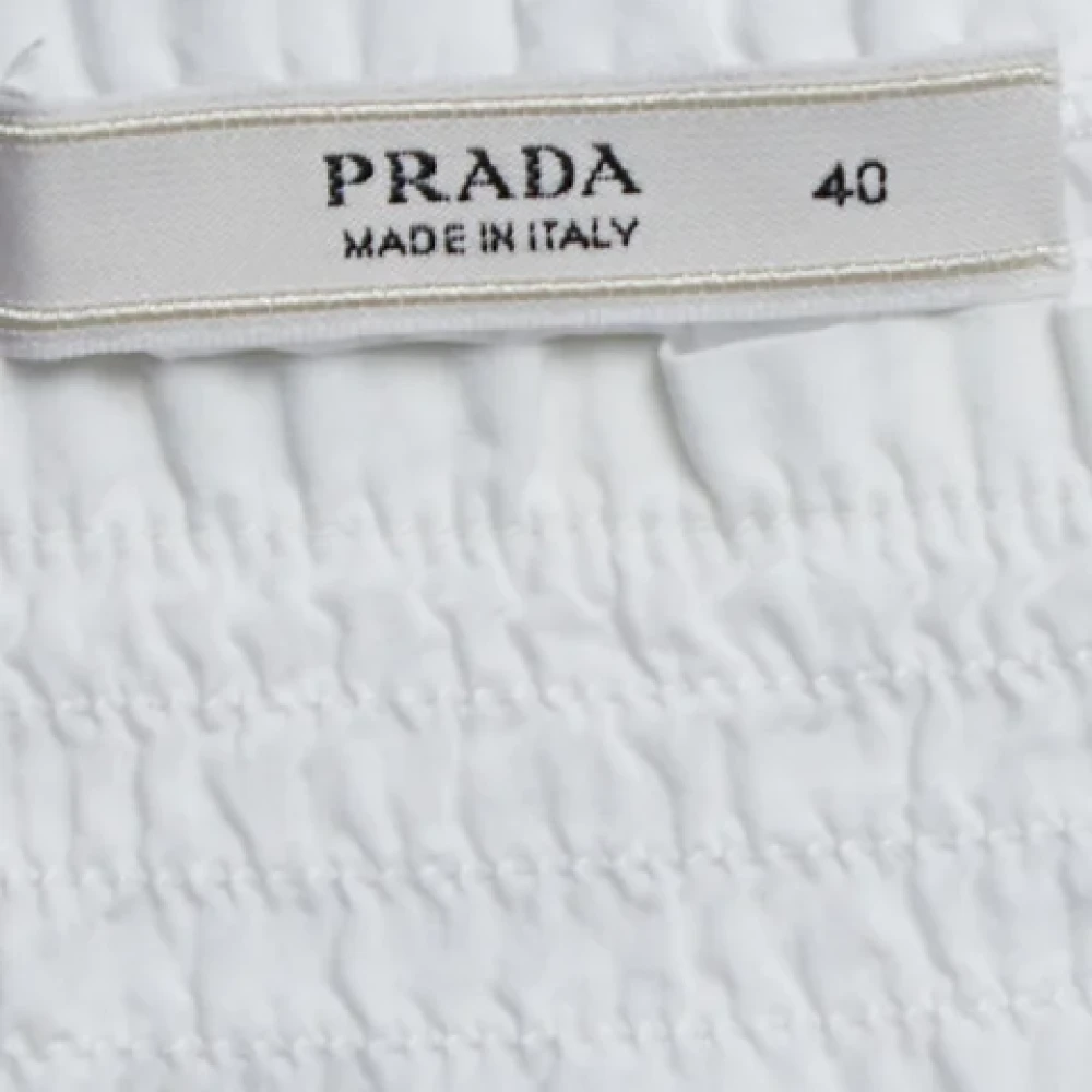 Prada Vintage Pre-owned Cotton tops White Dames