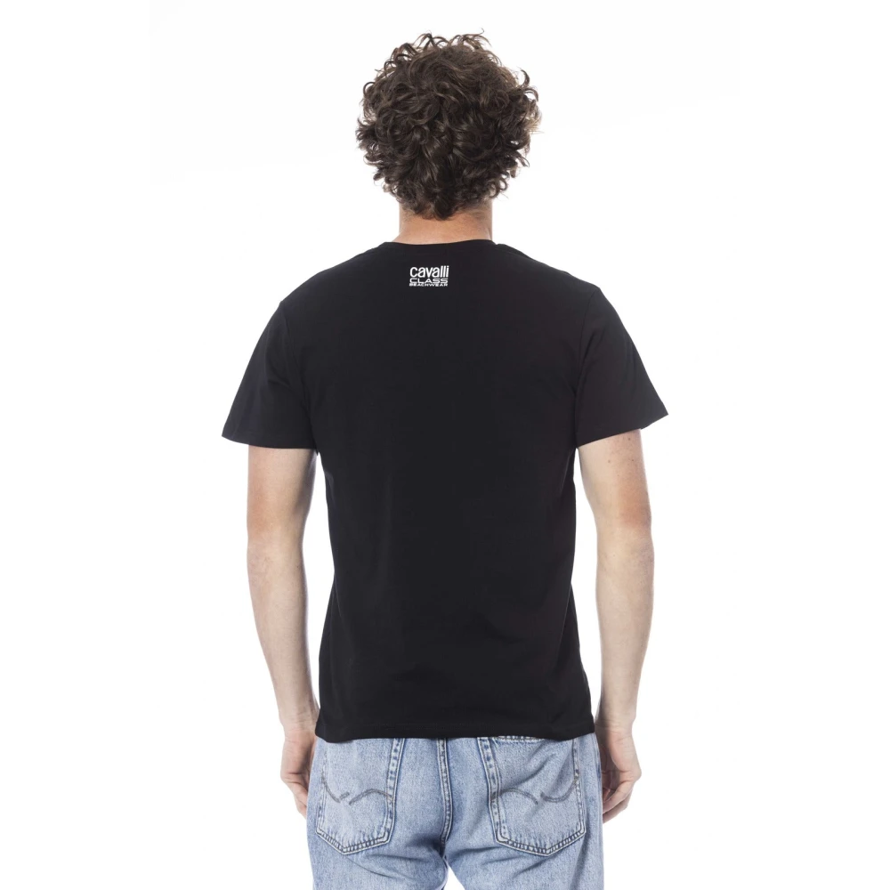 Cavalli Class Logo Print Korte Mouw T-shirt Black Heren