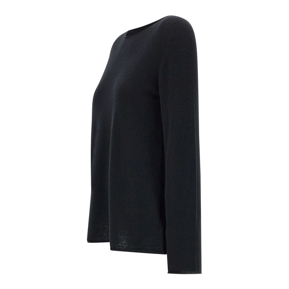 Kaos Zwarte Wol Boothals Trui Black Dames
