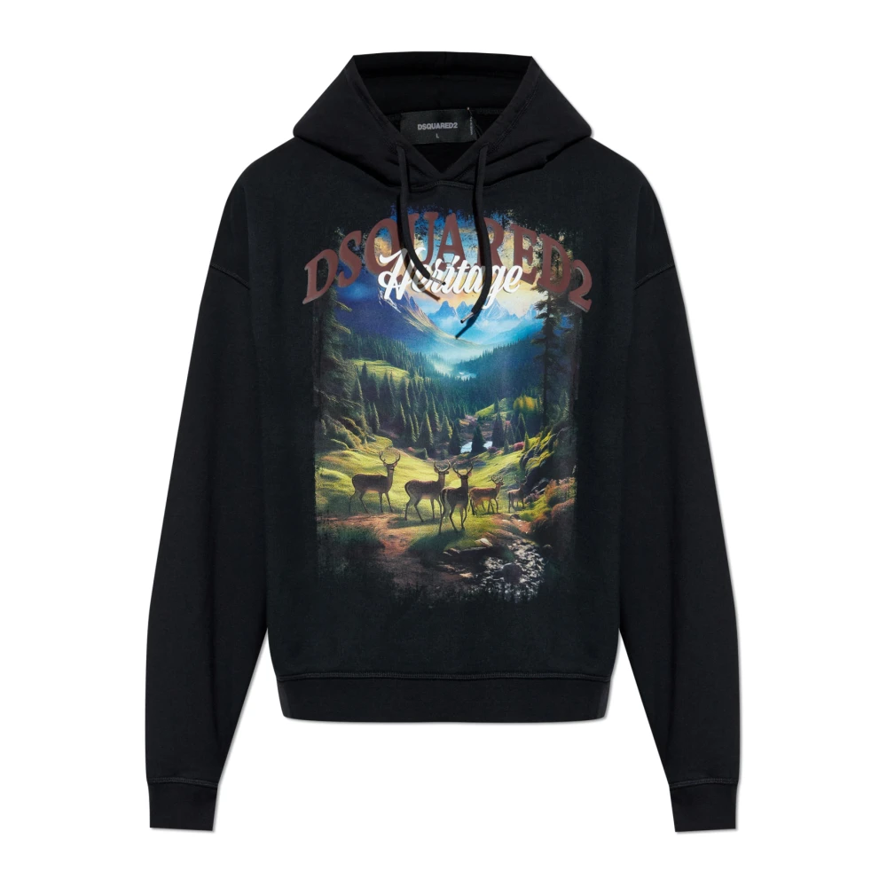 Dsquared2 Men's Black Sweatshirt With Logo - Hoodies - M - Sweatshirts & Hoodies