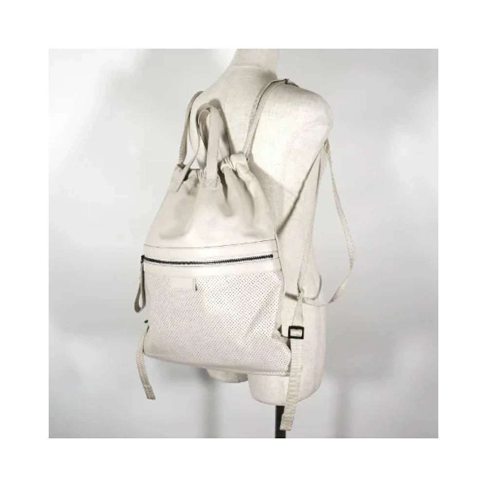 Bottega Veneta Vintage Pre-owned Leather backpacks White Dames