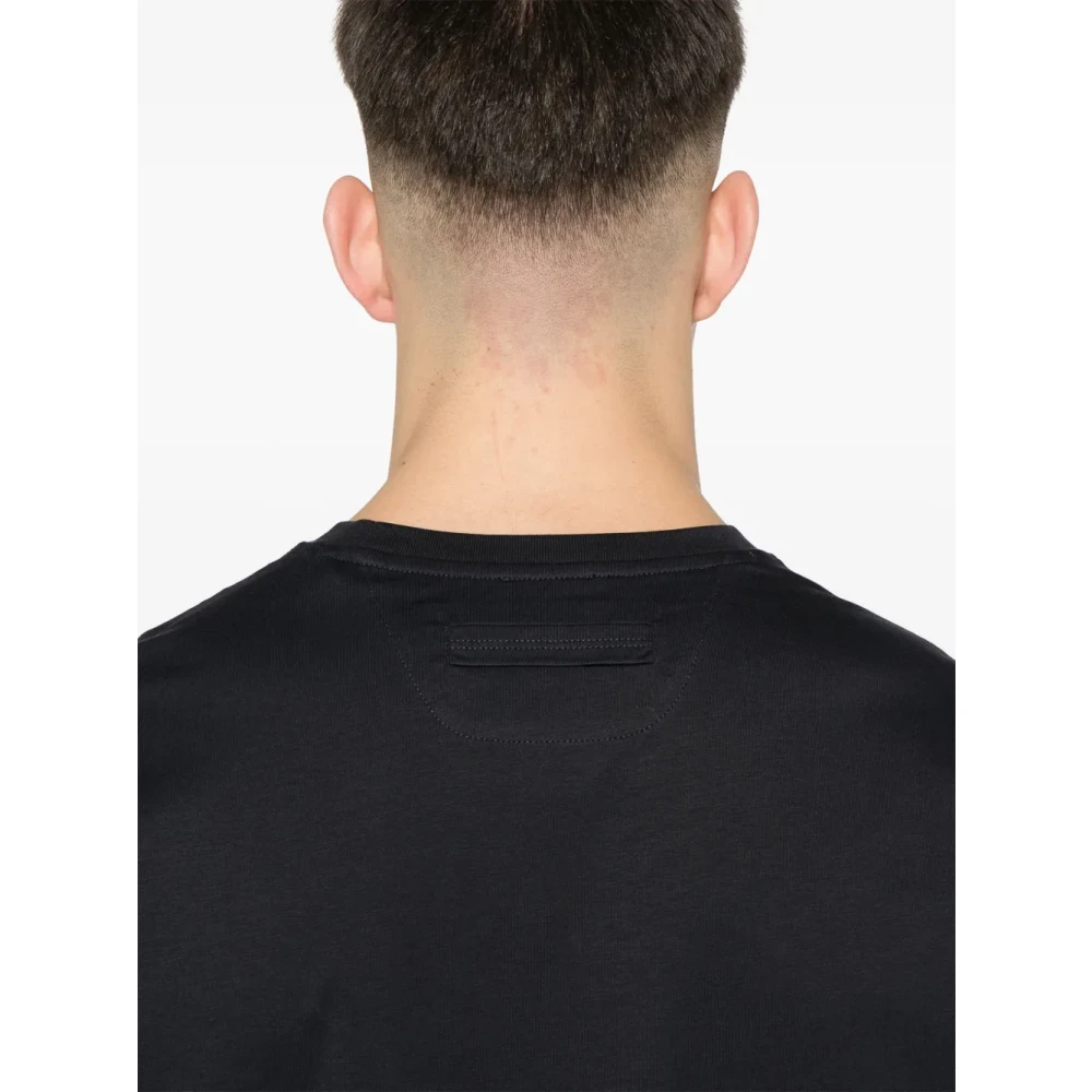 Z Zegna Blauwe T-shirts en Polos met Logo Blue Heren