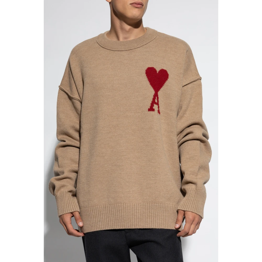 Ami Paris Wollen trui Beige Heren
