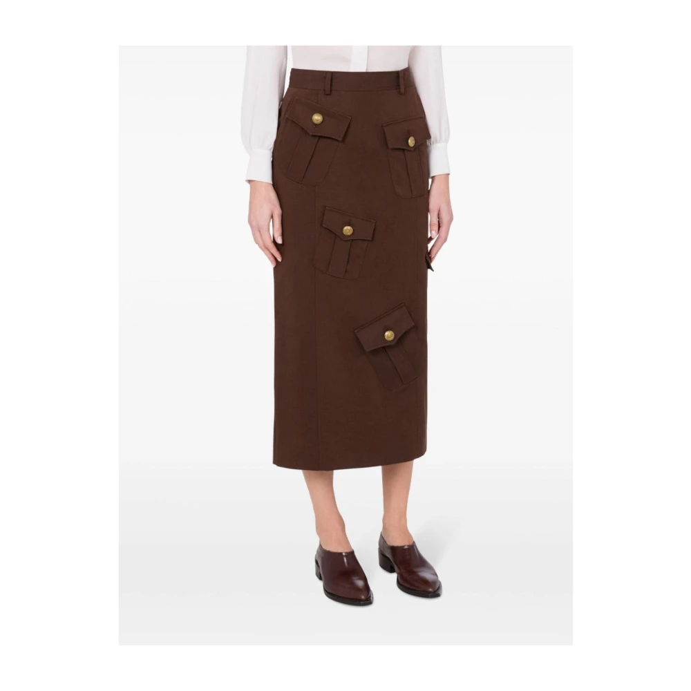 Moschino Bruine rok met riemlussen Brown Dames