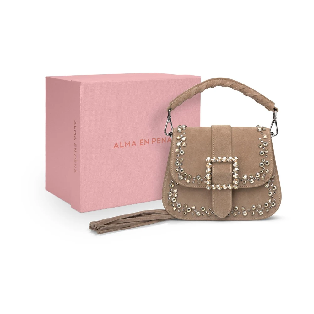 Alma en Pena Rhinestone Handtas Brown Dames