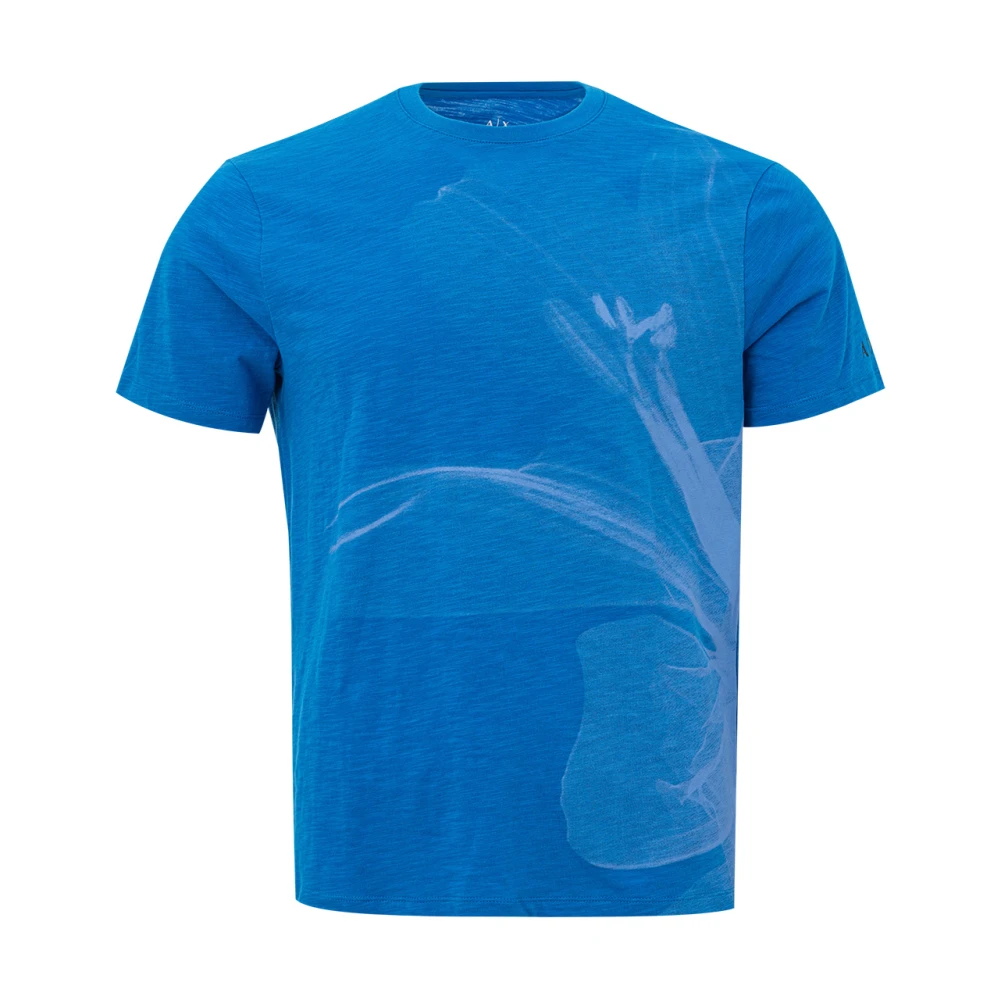 Armani Exchange Blauw Bloemenprint T-Shirt Blue Heren