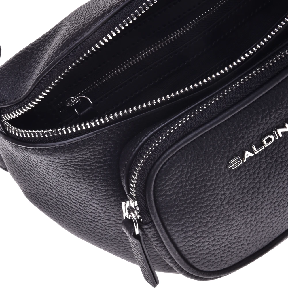Baldinini Bum bag in black tumbled leather Black Heren
