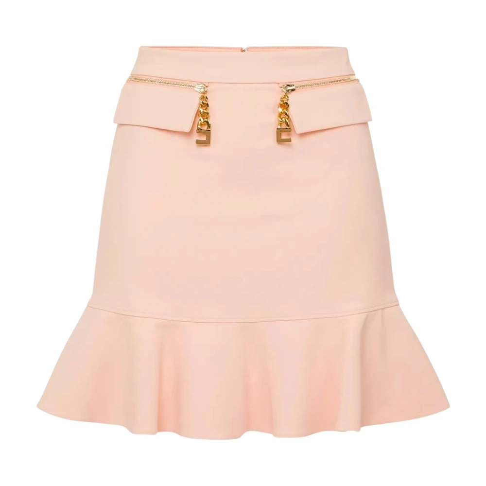 Elisabetta Franchi Korte roze gerimpelde minirok Pink Dames