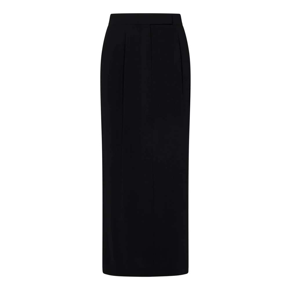 Max Mara Zwarte Geplooide Lange Rok Black Dames