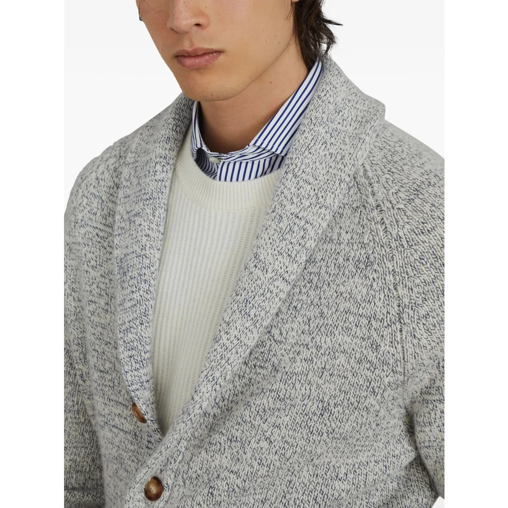 BRUNELLO CUCINELLI Blauw Indigo Cashmere Vest Gray Heren