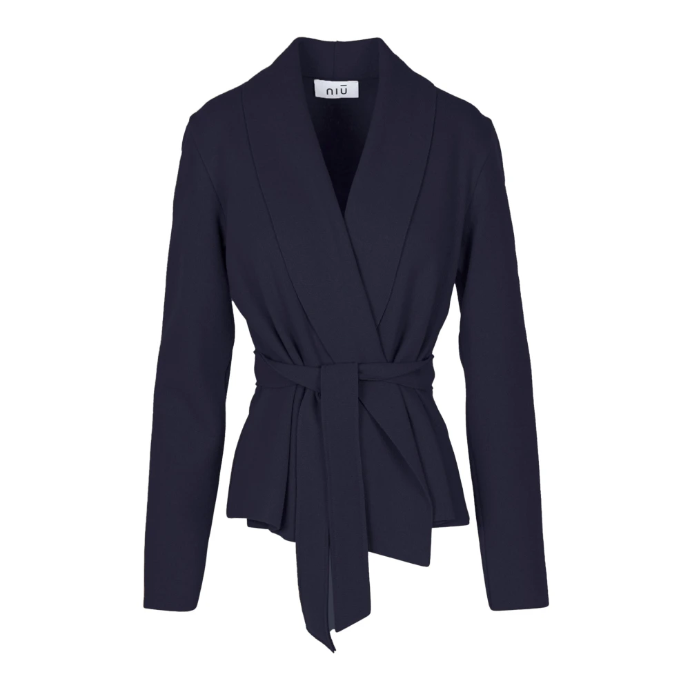 NIU Stijlvolle Gebreide Top Blue Dames