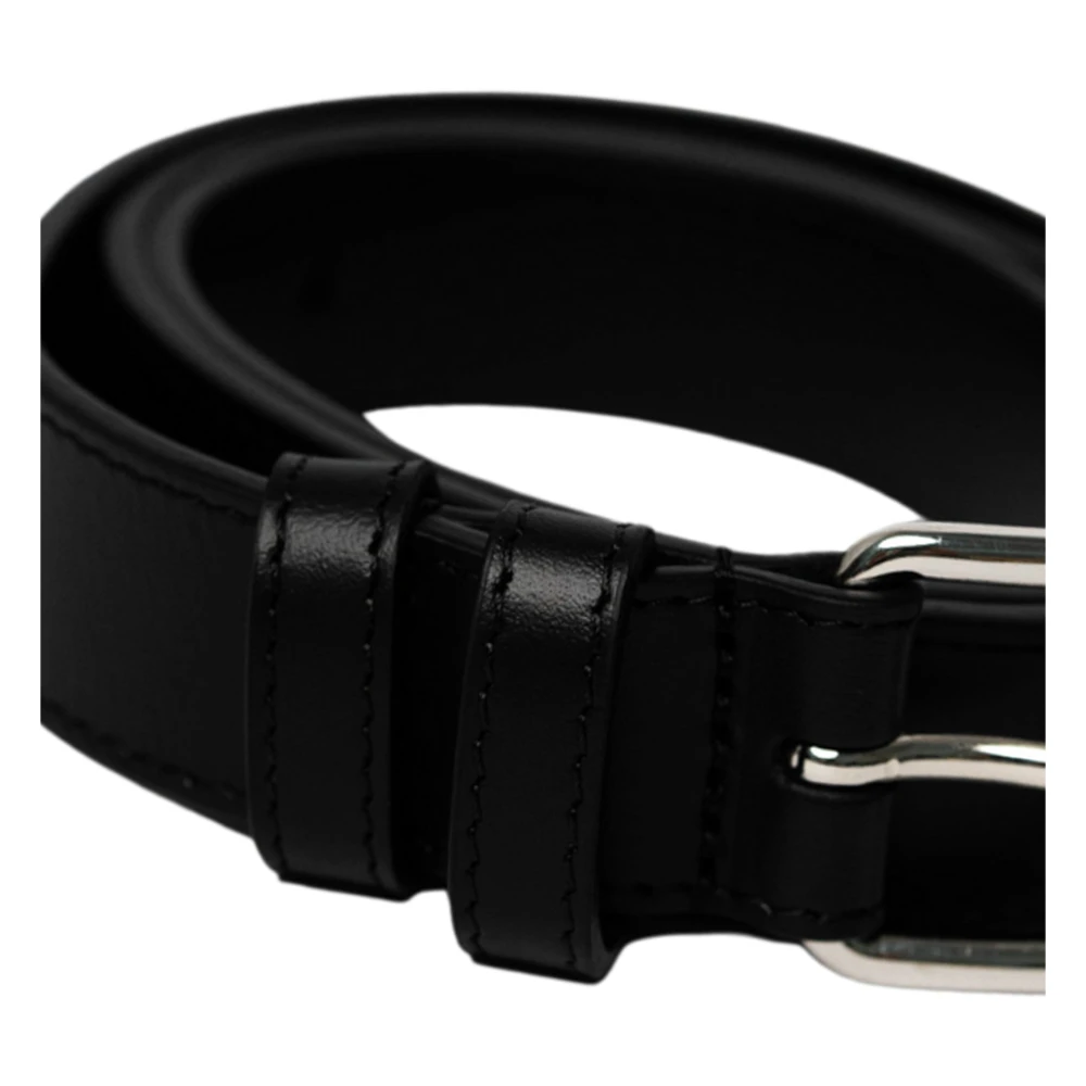 Comme des Garçons Zwarte Kalfsleren Riem Black Unisex