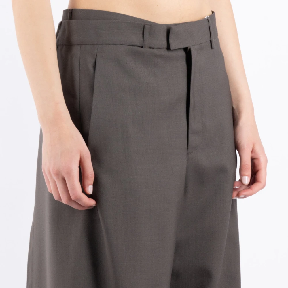 MM6 Maison Margiela Wijde Pijp Wol Broek Gray Dames