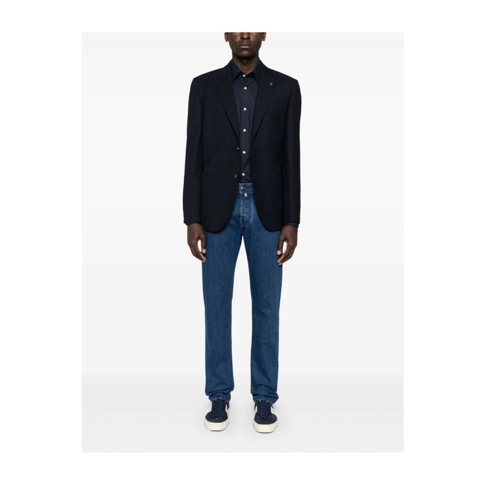Hugo Boss Blauwe knoopjas met zakken Blue Heren
