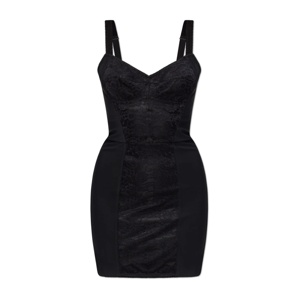 Dolce & Gabbana Mujer Negro - Vestido Slip Estilo Corsé - Dresses - L