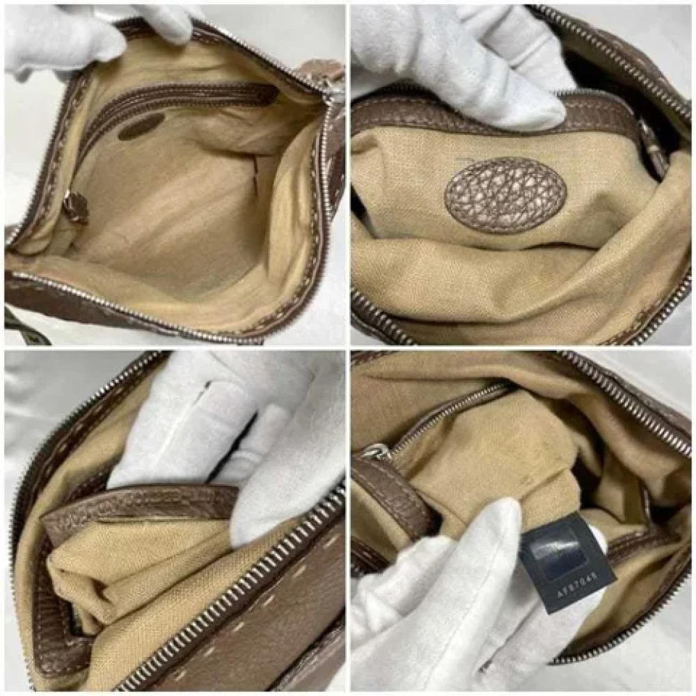 Fendi Vintage Pre-owned Leather shoulder-bags Brown Dames