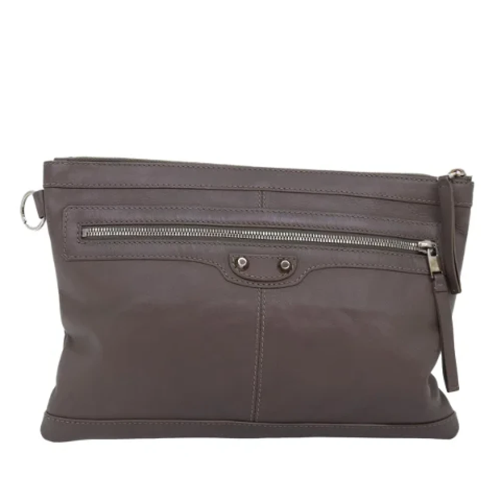 Balenciaga Vintage Pre-owned Leather clutches Brown Dames