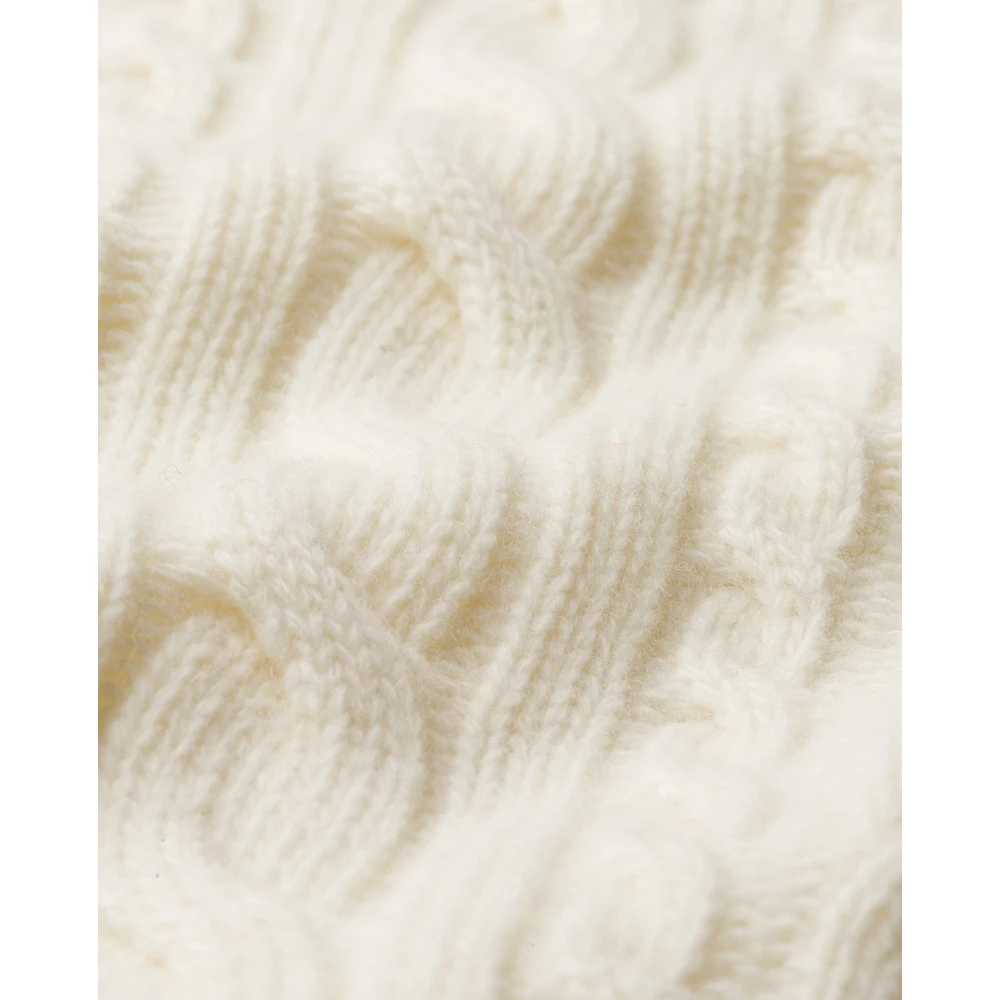 IVY OAK Kabelgebreide Trui met Wijde Mouwen White Dames