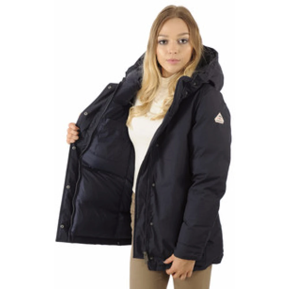 Pyrenex Bordeaux Admiral Parka met wasbeer bont Blue Dames