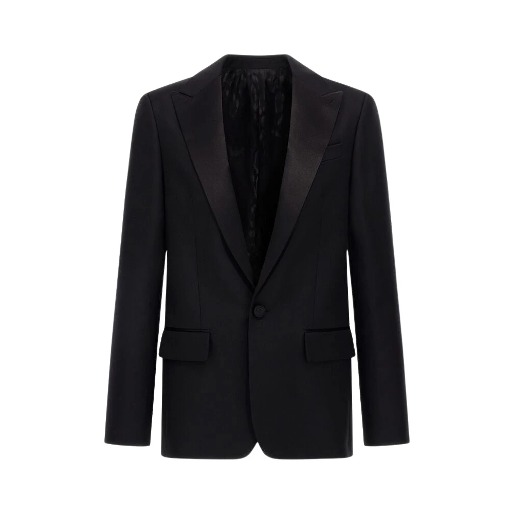 Roberto Cavalli , Blazers, Male, Black, M, Black Single Breasted Jacket Made In Italy