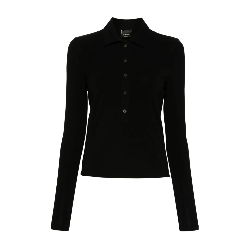 Pinko Women's Black Polo Shirts, Xs, Stylish T-Shirts And Polos