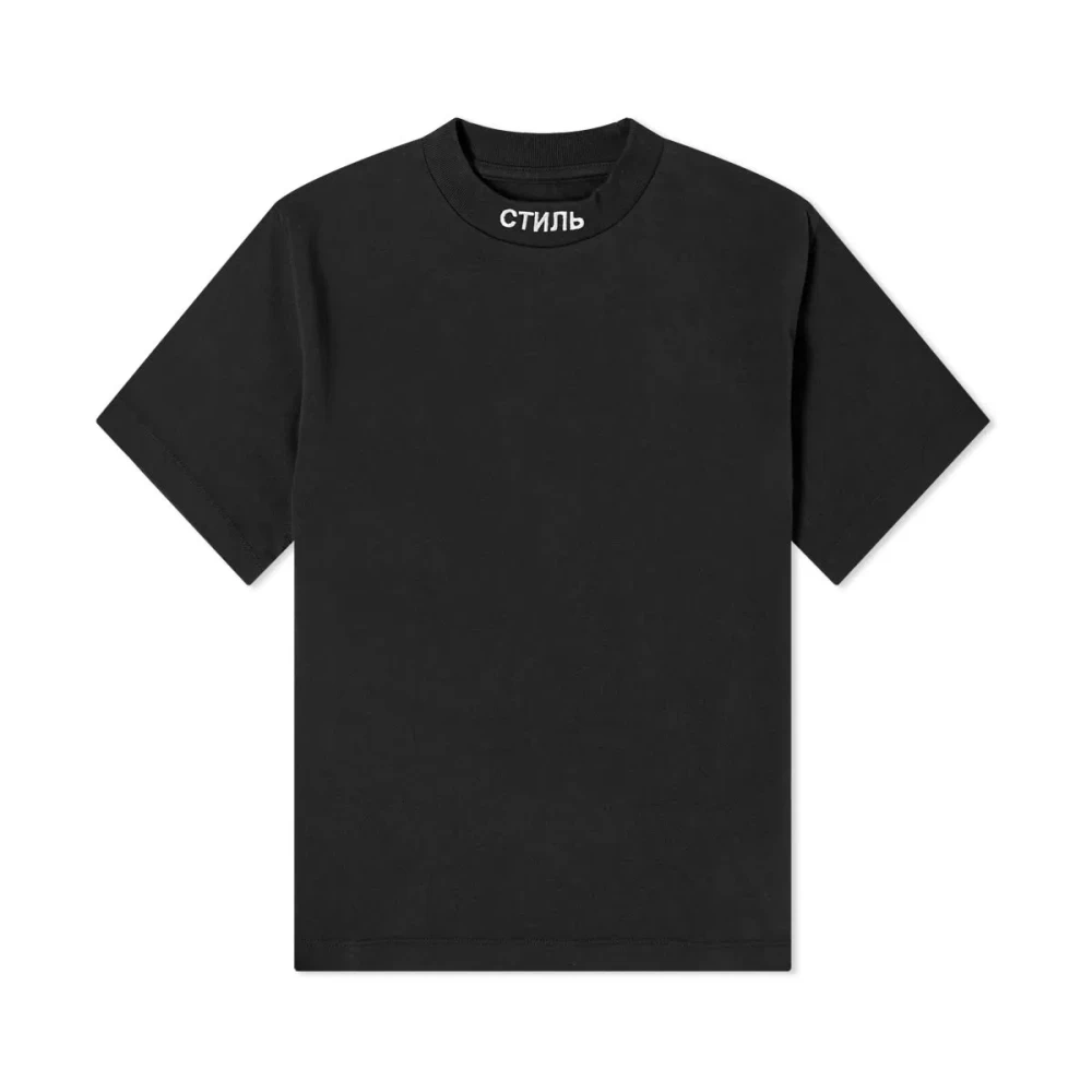 Heron Preston Women's Black Logo Cotton T-Shirt Short Sleeve