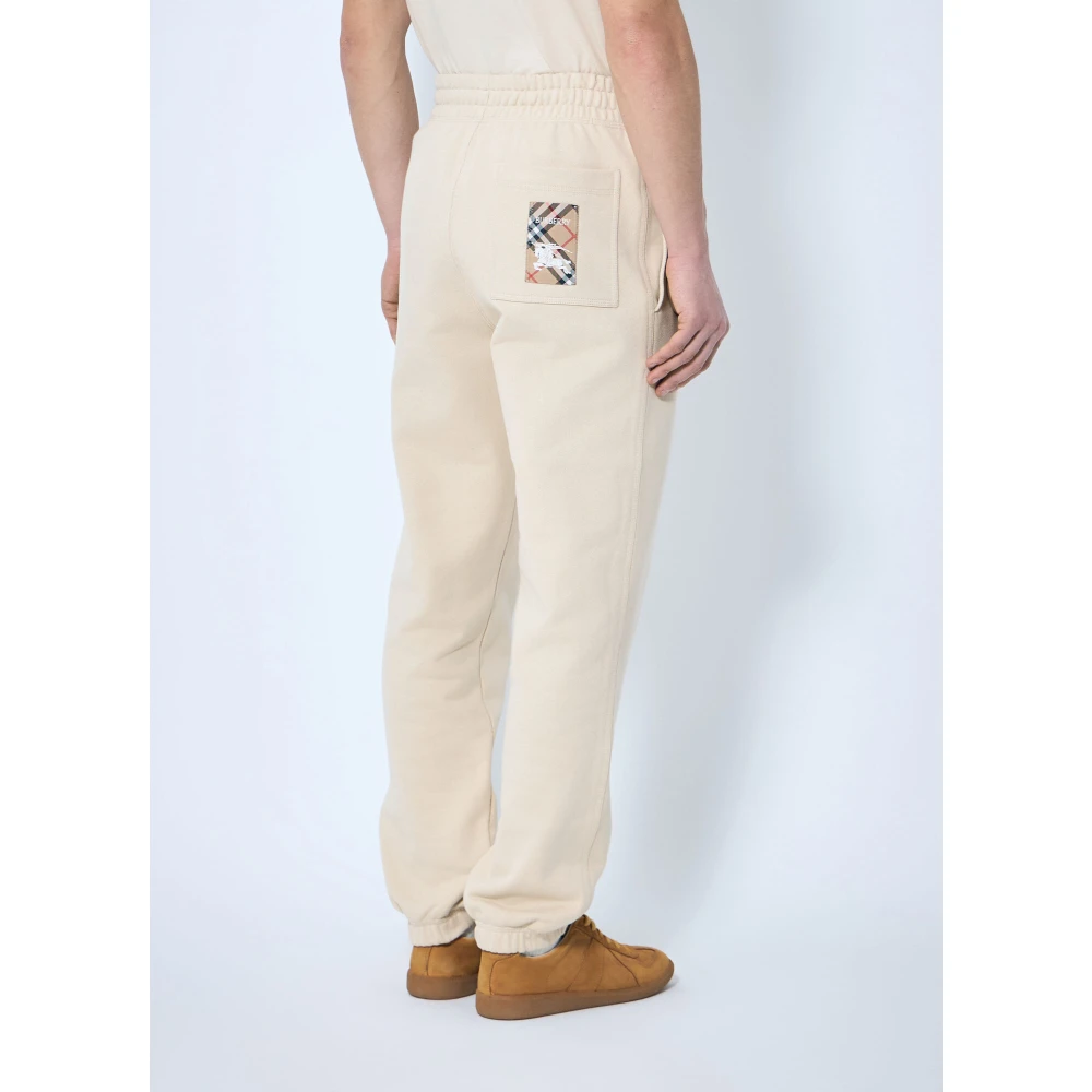 Burberry Logo Patch Track Pants Beige Heren
