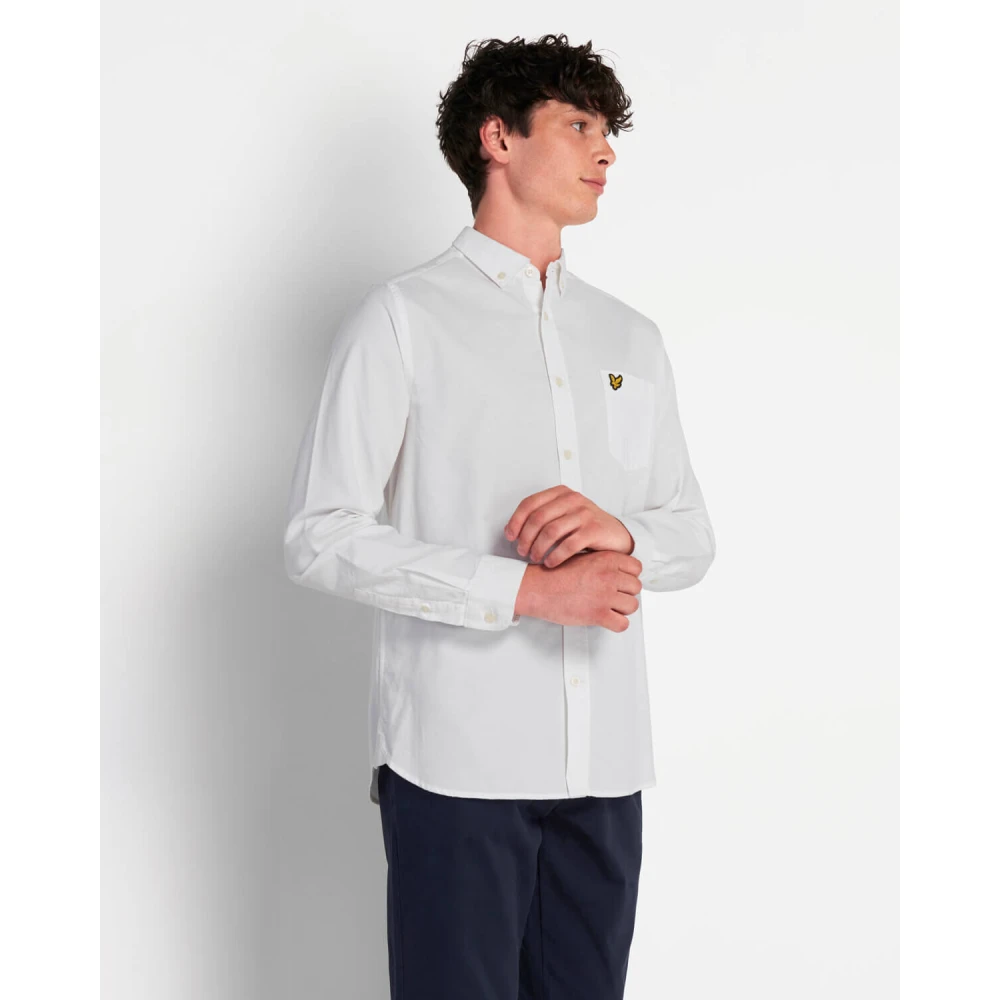 Lyle & Scott Klassiek Oxford Overhemd Lichtgewicht Wit White Heren